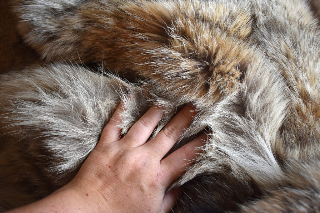 Recycled Vintage Coyote Fur Blanket