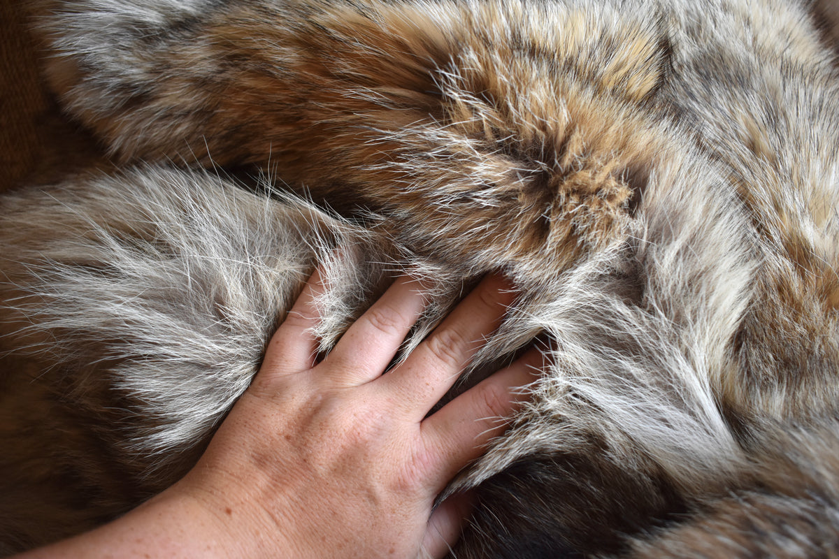 Recycled Vintage Coyote Fur Blanket