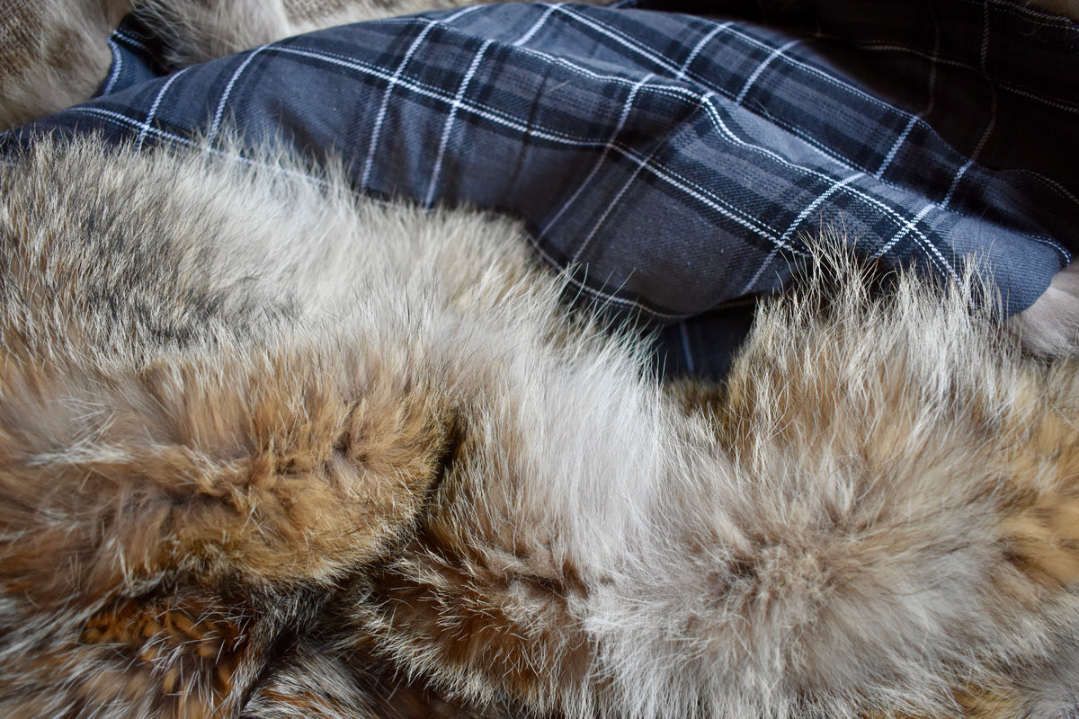Recycled Vintage Coyote Fur Blanket