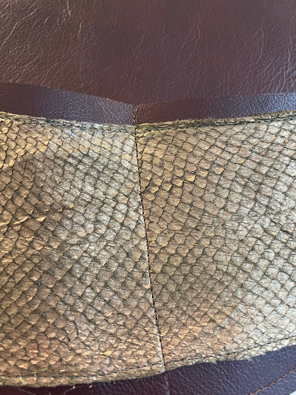 Cow and Fish leather wall pouch