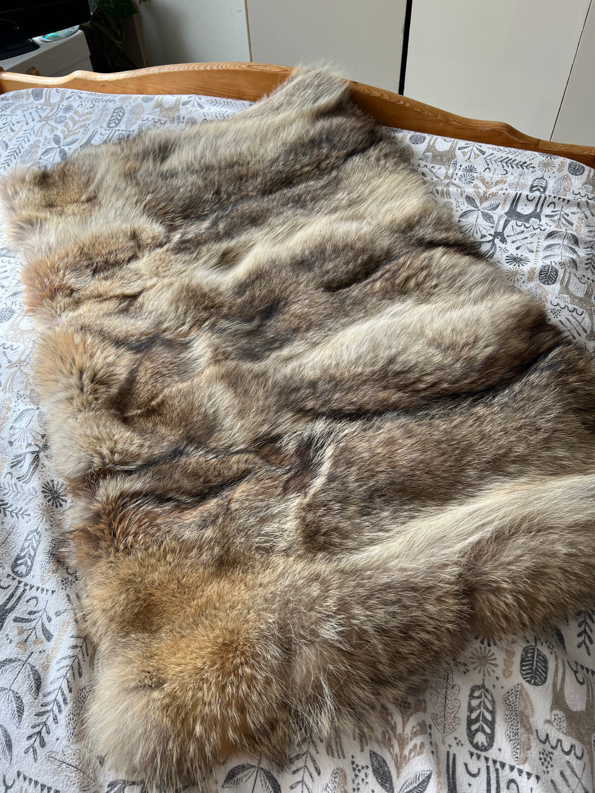 Recycled Vintage Coyote Fur Blanket
